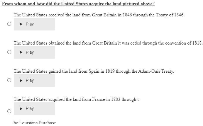 20 ) PLZ HELP ASAP "From whom and how did the United States acquire the land-example-2