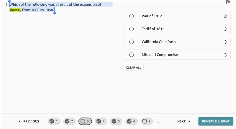 Which of the following was a result of the expansion of slavery from 1800 to 1850?-example-1