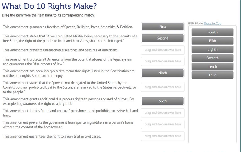 Match the correct amendment with the definition-example-1