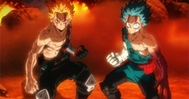 I love how Deku shares his quirk with Bakugo-example-2