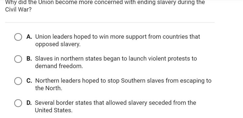 Why did the union become more confederate with ending slavery during the civil war-example-1