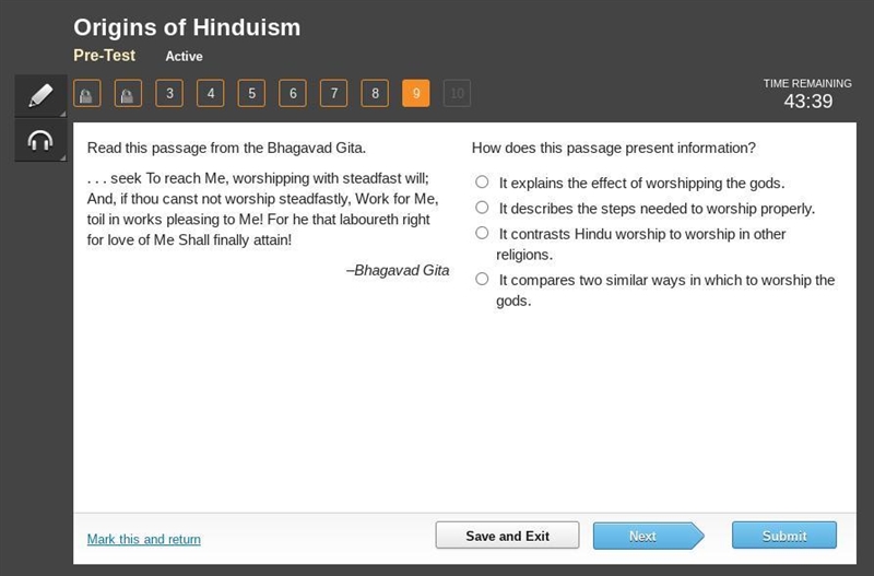 How does this passage present information? It explains the effect of worshipping the-example-1