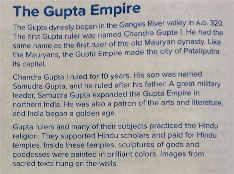 Plsssssssss Help!!! Look at the map. How might the Gupta empire have been able to-example-1