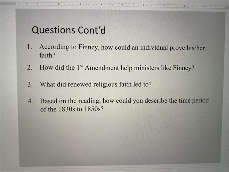 Questions Cont'd 1. According to Finney, how could an individual prove his/her faith-example-1