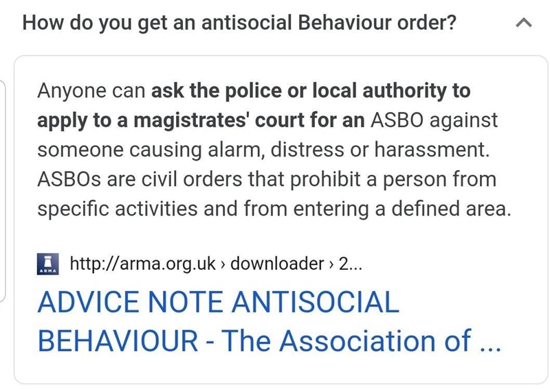 How do you file a antisocialble behavior order against someone-example-1