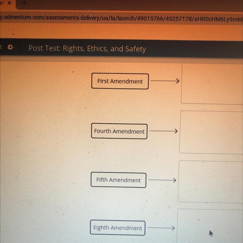 Plzzz help Match the scenarios with the type of amendment they violate-example-1