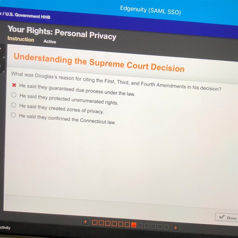 Understanding the Supreme Court Decision What was Douglas's reason for citing the-example-1