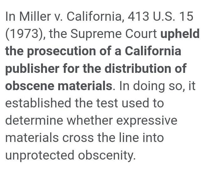 What was the effect of miller v. california on society-example-1