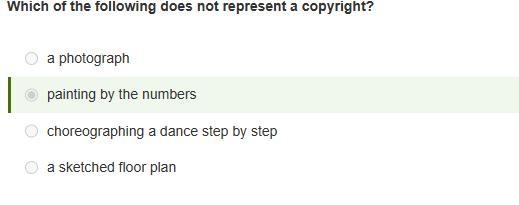 Which of the following does not represent a copyright? a) a photograph b) a sketched-example-1