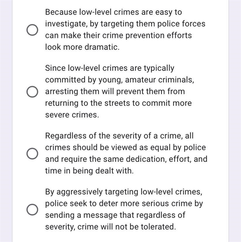 Which argument logically best supports the idea that police officers should target-example-1