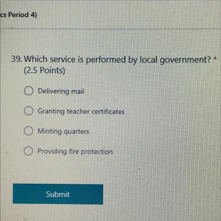 Which service is performed by local government?-example-1