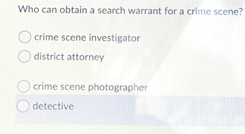 Who can obtain a search warrant for a crime scene?-example-1