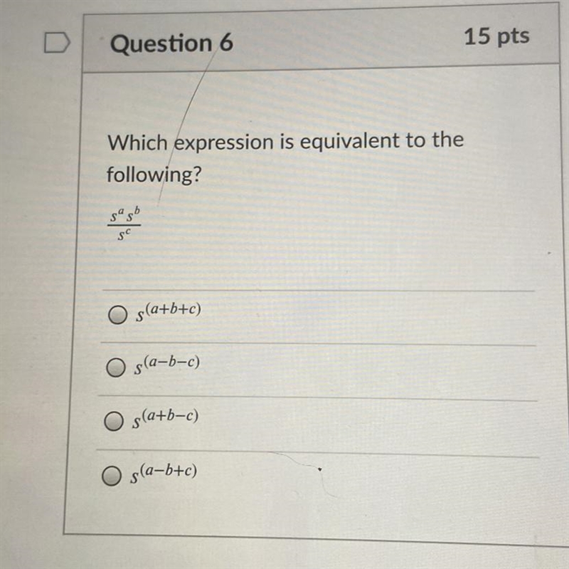 Which expression is equivalent to the following? help me pls-example-1