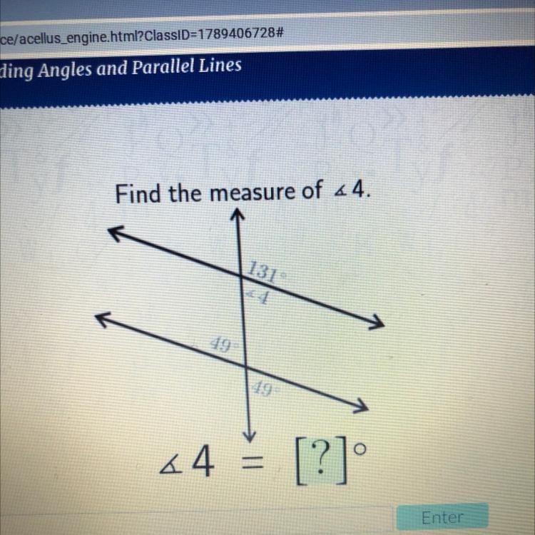 Find the measure of 44. 131 49 49 64 = [?]-example-1