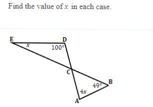 Find the value of x in each case.-example-1