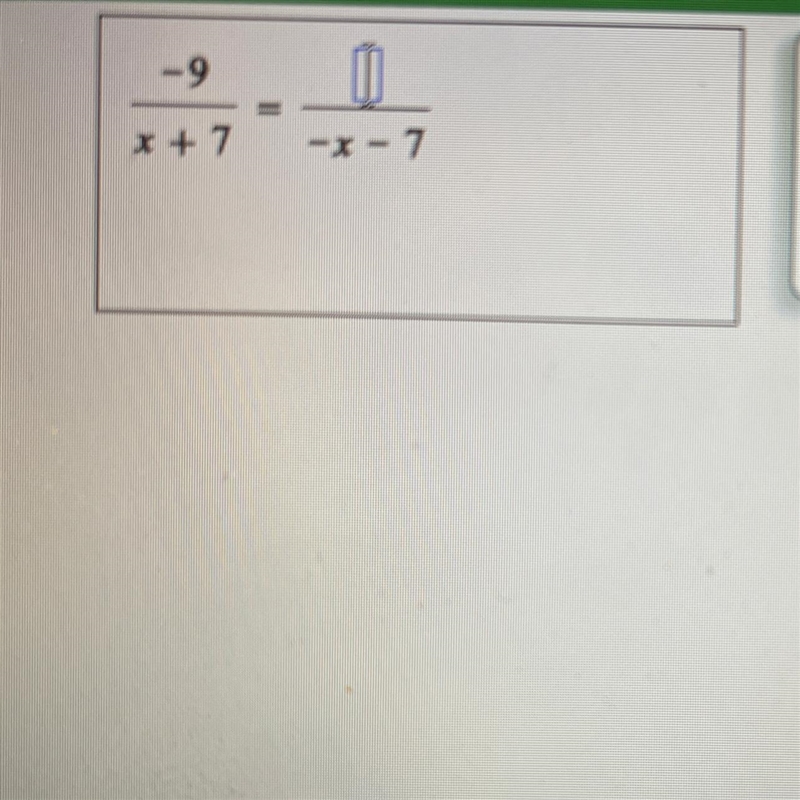 Solve for y -9/x+7 = y/-x-7-example-1