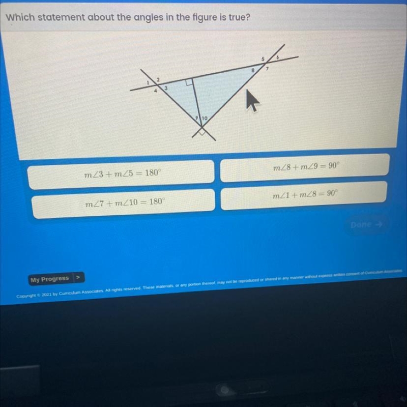 Which statement about the angles in the figure is true? Helppp-example-1