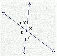 I'd appreciate someones help !!! Solve for angles x, y, and z. In the answer choices-example-1