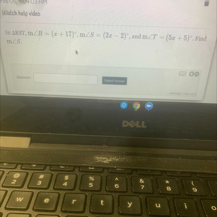 In ARST, mZR mZS. (x +17), m mzs (2x - 2), and mZT (5x + 5)'. Find-example-1