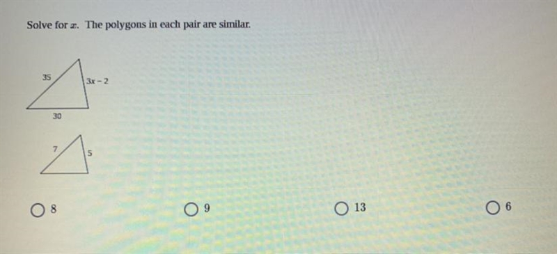 Solve for x. The polygons in each pair are similar.-example-1