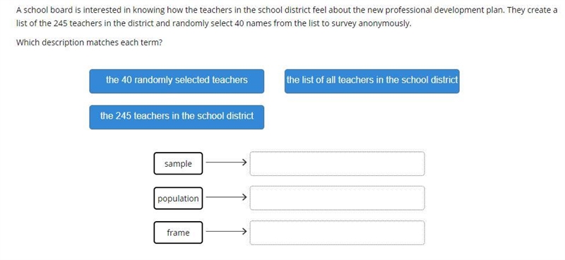 A school board is interested in knowing how the teachers in the school district feel-example-1