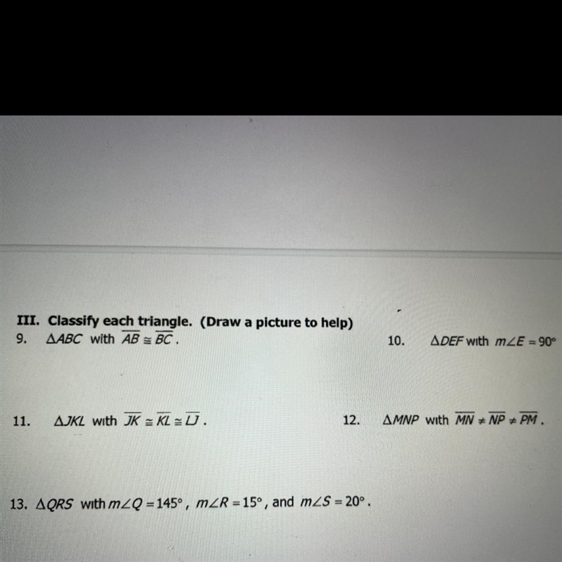 Classify each triangle-example-1