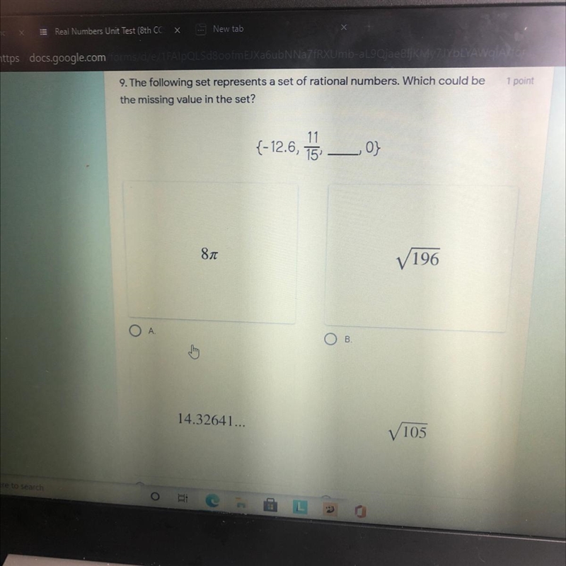 Help!!!The following set represents a set of rational numbers. Which could be the-example-1