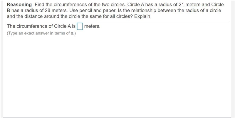 FIND THE CIRCUMFERENCE OF CIRCLE A! (no outside links or ill report you)-example-1