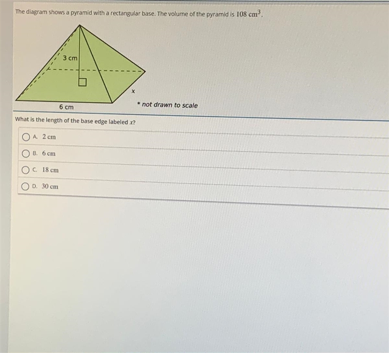 What is the length of the base edge labeled x?-example-1