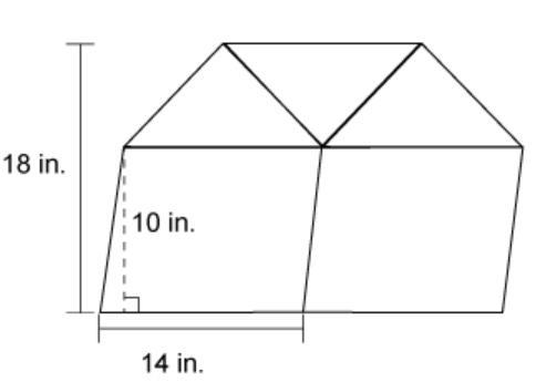 A tile pattern on a wall is made up of two identical parallelograms and three identical-example-1