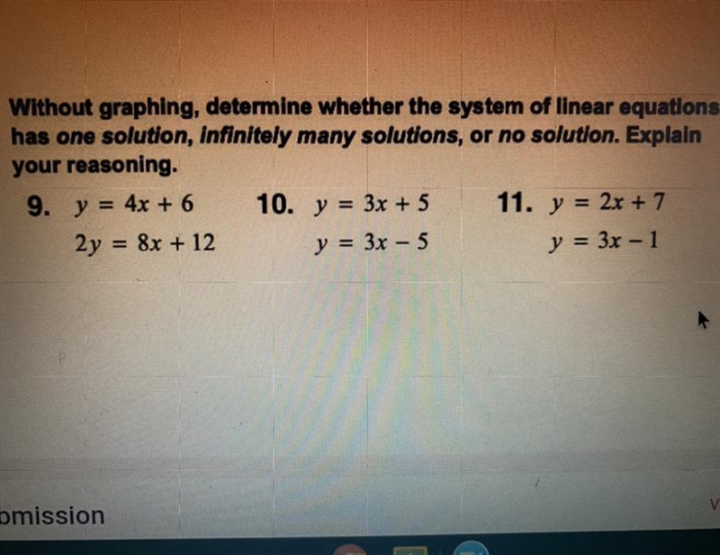 Whiteout graphing,determine whether the system of linear equations has one solution-example-1