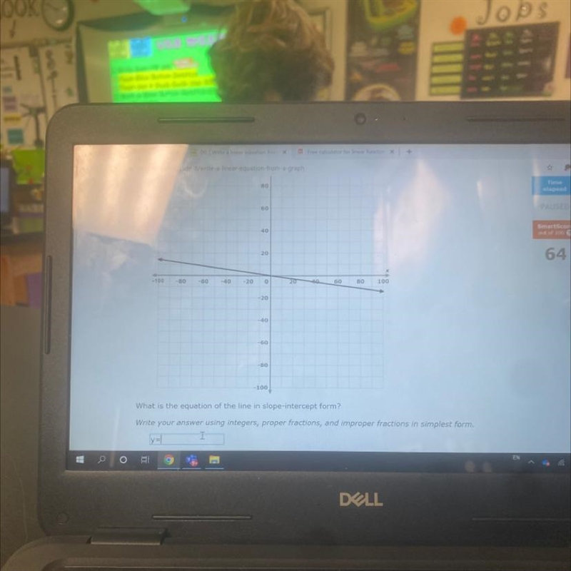 What is the equation of the line in slope-intercept form? pls help i cant get this-example-1