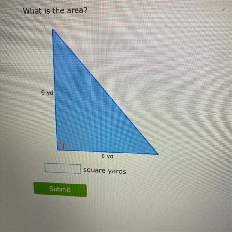 Ixl.com/math/grade-7/area-of-triangles-and-trapezoids What is the area? 9 yd 8 yd-example-1