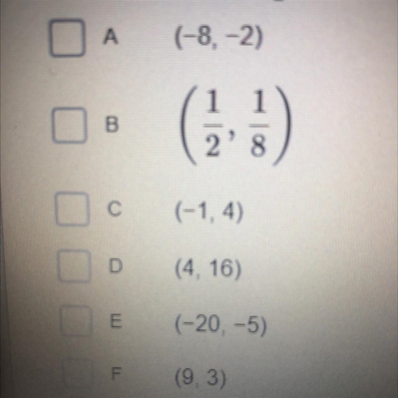 Which of the following ordered pairs would lie on the same line of direct variation-example-1