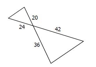 Determine how, if possible, the triangles are similar. PLS SOLVE ASAP-example-1