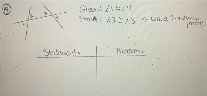 URGENT!! given= L1≈L4 prove= L2 ≈ L3 what are the statements and reasons-example-1