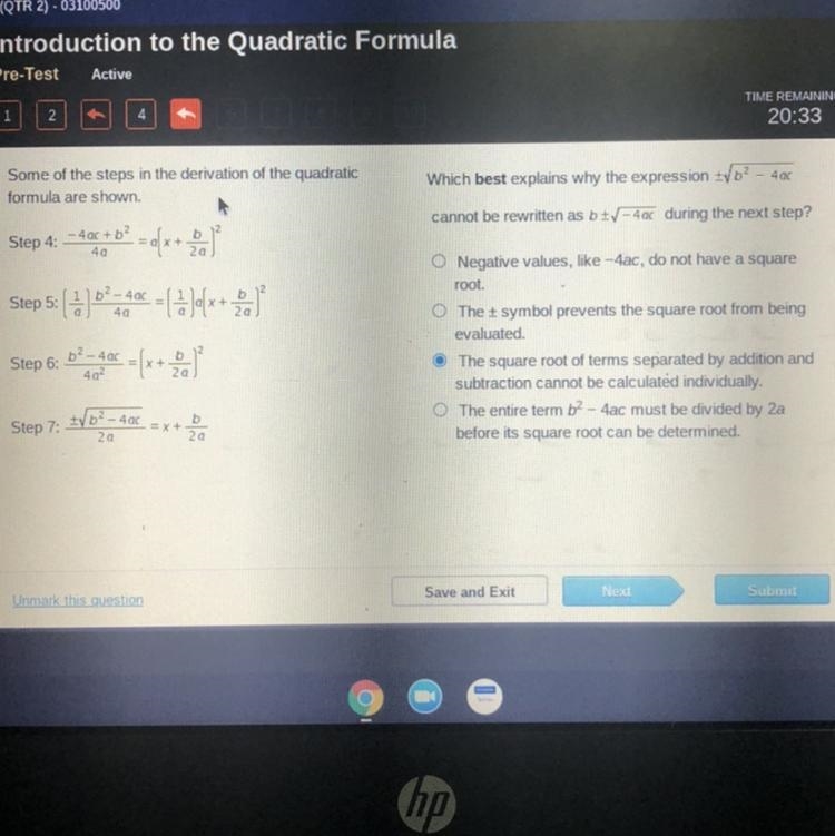 Introduction to the Quadratic Formula-example-1