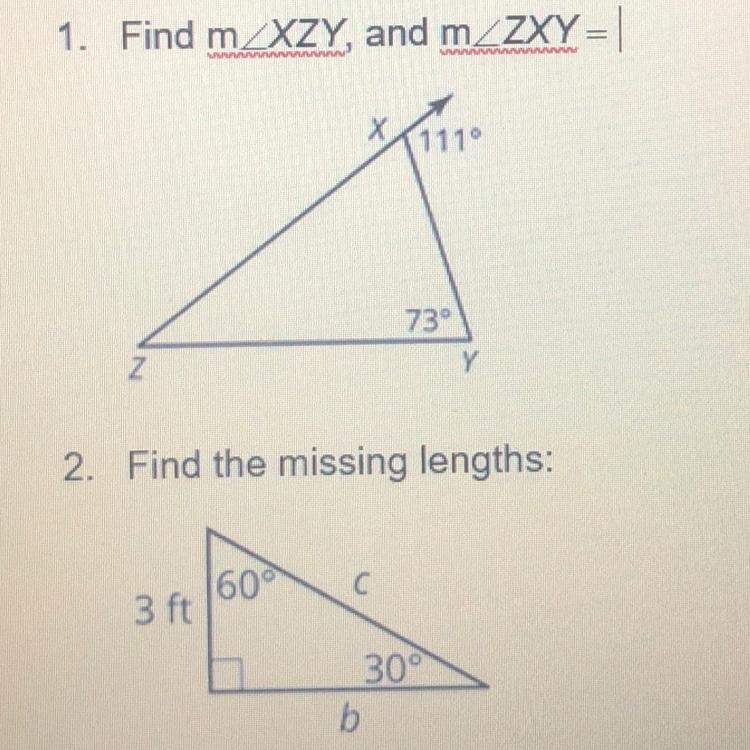 What’s the answer for each question? number 1 and number 2 are separate.-example-1