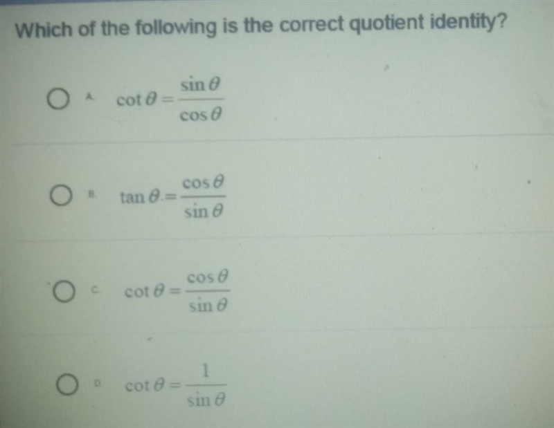 Which of the following is the correct quotient identity?​-example-1