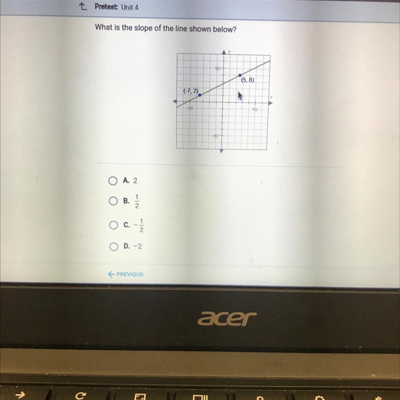 What is the slope of the line shown below?-example-1