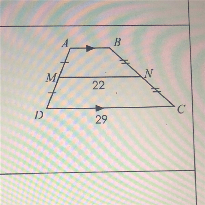 Find AB. MN=22 DC=29-example-1