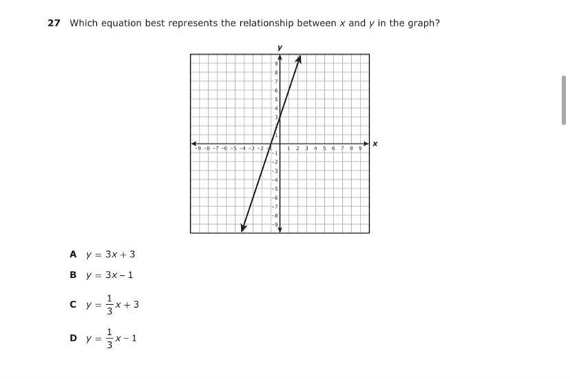 Which equation best represents the relationship between x and y in the graph-example-1