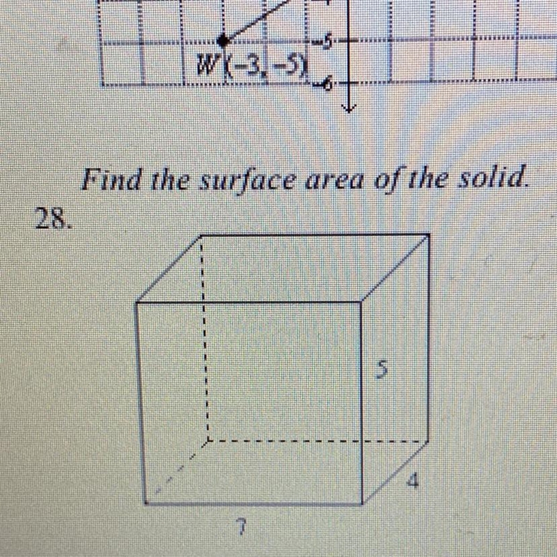 Find the surface area of the solid. 28.-example-1