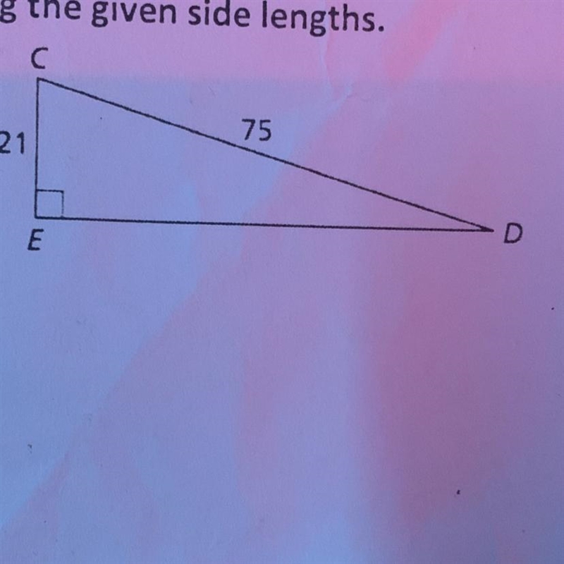 Find the measure of c in each figure below using the side lengths given-example-1