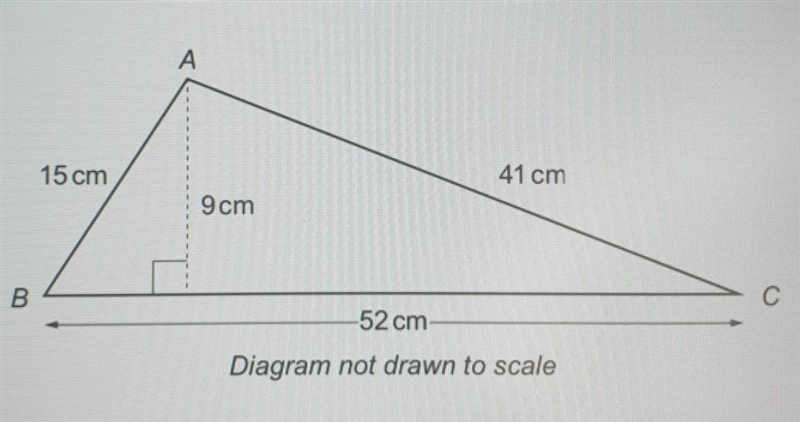 Work out the area of a triangle ABC this is the diagram click on it to see the whole-example-1