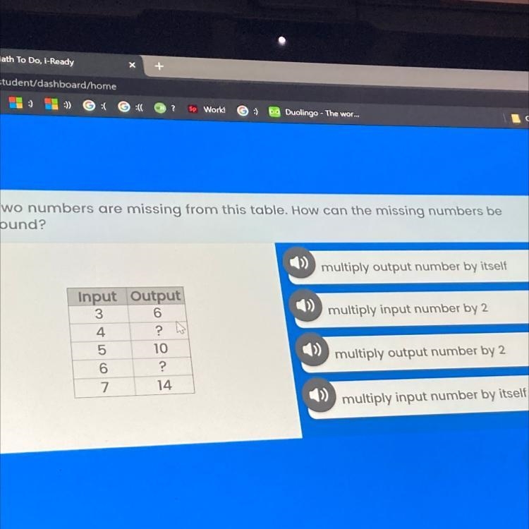 Two numbers are missing from this table. How can the missing numbers be found?-example-1