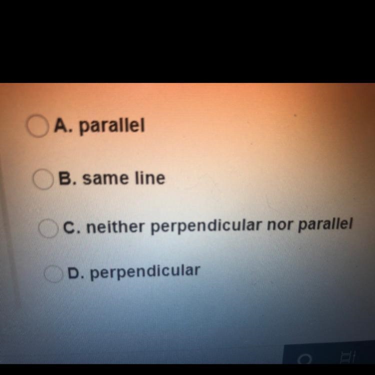 Which best describes the relationship between the line that passes through the points-example-1