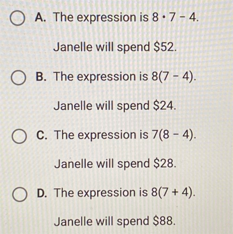 Janelle offers to pay for 7 of her friends to go to a movie, but 4 of them don’t want-example-1