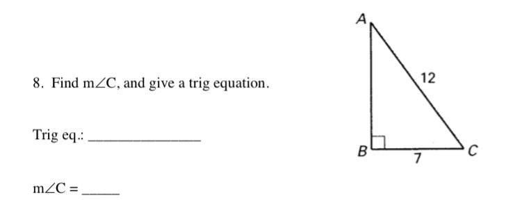 Find m(angle) and give a trig equation-example-1