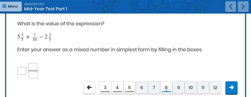 Hello, please help me out, What is the value of this expression as a mixed number-example-1